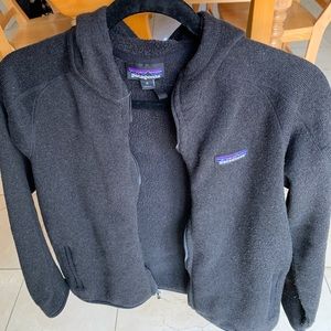 Patagonia zip up pile fleece hoodie